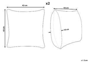 Zestaw 2 poduszek dekoracyjnych sztruks 43 x 43 cm lazurowy Zinnia Beliani