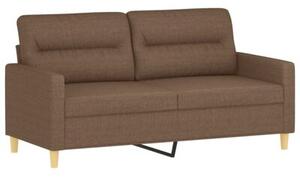 Sofa 2-osobowa z poduszkami, brÄ zowa, 140 cm, tkanina