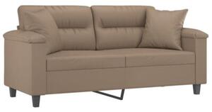 Sofa 2-osobowa z poduszkami, cappuccino, 140 cm, sztuczna skÃ³ra