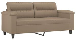 Sofa 2-osobowa z poduszkami, cappuccino, 140 cm, sztuczna skÃ³ra