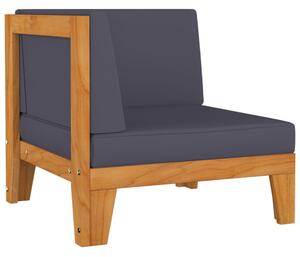 Sofa i stolik ogrodowy z drewna akacjowego z szarymi poduszkami - Arkano 3X