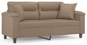 Sofa 2-osobowa z poduszkami, cappuccino, 140 cm, sztuczna skÃ³ra