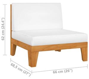 Drewniany fotel ogrodowy z kremowymi poduszkami - Arkano 4X
