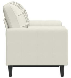 Sofa 2-osobowa z poduszkami, kremowa, 120 cm, aksamit
