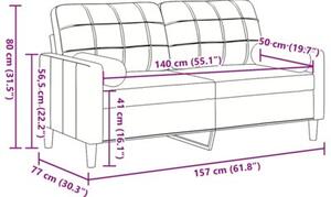 Sofa 2-osobowa z poduszkami, ciemnozielona, 140 cm, aksamit