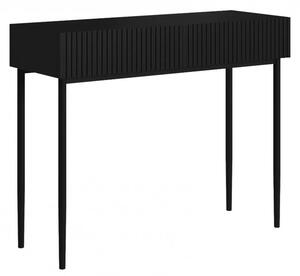 Toaletka Nicole 100 cm z szufladami - czarny mat / czarne nóżki