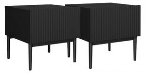 Zestaw szafek nocnych Nicole 46 cm - czarny / czarne nóżki