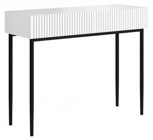 Toaletka Nicole 100 cm z szufladami - biały mat / czarne nóżki