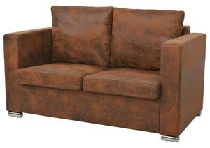 Sofa 2-osobowa, 137 x 73 x 82 cm, sztuczny zamsz