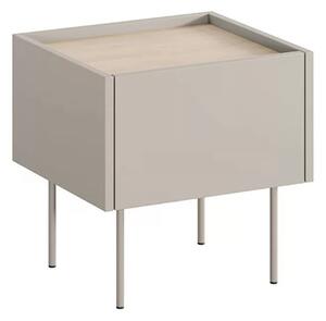 Szafka nocna Desin 45 cm z szufladą i metalowymi nogami - kaszmir / dąb nagano