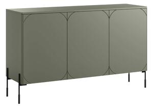 Komoda Sonatia 150 cm trzydrzwiowa - oliwka / nogi czarne