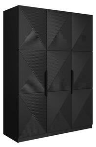 Szafa Asha 150 cm z metalowymi uchwytami - czarny mat / czarne uchwyty
