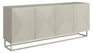 Komoda Asha 200 cm czterodrzwiowa - kaszmir / kaszmir stelaż
