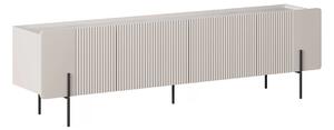 Szafka RTV Malmi 200 cm - kaszmir / crema bianca / czarne nóżki