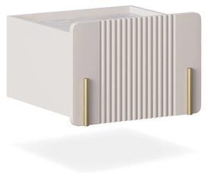 Szafka nocna Malmi 45 cm wisząca z szufladą - kaszmir / crema bianca / złoty