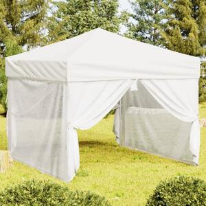 Składany namiot imprezowy ze ściankami, biały, 3x3 m