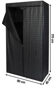 Szafa tekstylna SASKA GARDEN Ornament 45207 (170 x 90 x 45 cm) Czarny
