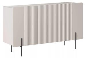 Komoda Malmi 150 cm trzydrzwiowa - kaszmir / crema bianca / czarne nóżki