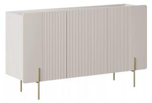 Komoda Malmi 150 cm trzydrzwiowa - kaszmir / crema bianca / złote nóżki