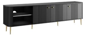 Szafka RTV Vesper 3D 187 cm - czarny / złote nogi
