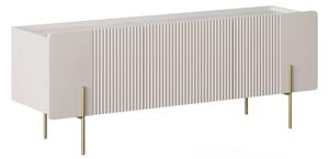 Szafka RTV Malmi 150 cm - kaszmir / crema bianca / złote nóżki