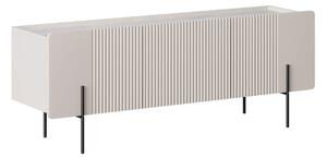 Szafka RTV Malmi 150 cm - kaszmir / crema bianca / czarne nóżki