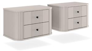 Zestaw szafek nocnych wiszących Vesper 56 cm - kaszmir / czarne uchwyty