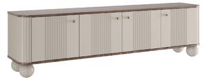 Szafka RTV Vesper 4D 187 cm - kaszmir / orzech / złote uchwyty / nogi kule