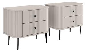Zestaw szafek nocnych Vesper 56 cm - kaszmir / czarne nogi