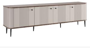 Szafka RTV Vesper 4D 187 cm - kaszmir / orzech / czarne nogi