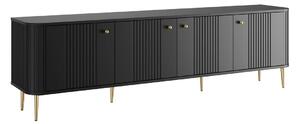 Szafka RTV Vesper 4D 187 cm - czarny / złote nogi