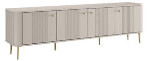 Szafka RTV Vesper 4D 187 cm - kaszmir / złote nogi