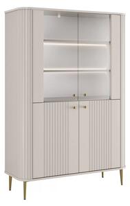 Witryna Vesper 103 cm czterodrzwiowa - kaszmir / złote nogi