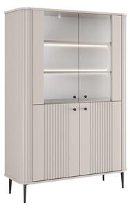 Witryna Vesper 103 cm czterodrzwiowa - kaszmir / czarne nogi