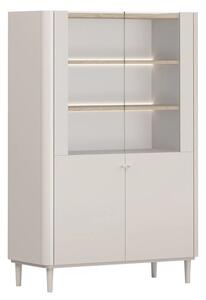 Witryna Elivo 100 cm dwudrzwiowa na nóżkach - kaszmir / dąb olejowany