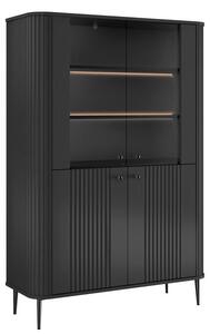 Witryna Vesper 103 cm czterodrzwiowa - czarny / czarne nogi