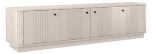 Szafka RTV Vesper 4D 187 cm na cokole - kaszmir / czarne uchwyty