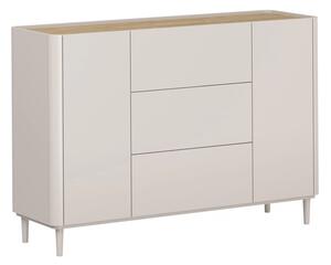 Komoda Elivo 150 cm z szufladami na nóżkach - kaszmir / dąb olejowany