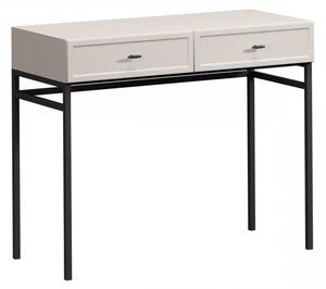 Konsola Lorini 100 cm z szufladami - kaszmir / czarne uchwyty T-bar / stelaż
