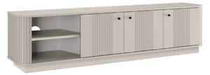 Szafka RTV Vesper 3D 187 cm na cokole - kaszmir / czarne uchwyty