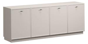 Komoda Lorini 200 cm czterodrzwiowa - kaszmir / czarne uchwyty T-bar
