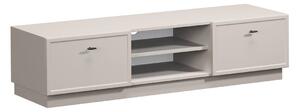 Szafka RTV Lorini 150 cm z szufladami - kaszmir / czarne uchwyty T-bar
