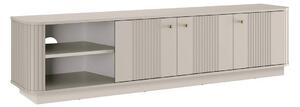 Szafka RTV Vesper 3D 187 cm na cokole - kaszmir / złote uchwyty