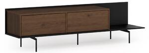 Szafka RTV Zenar 200 cm z metalowymi nogami - orzech elegant / czarny