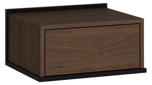 Szafka nocna wisząca Zenar z szufladą 50 cm - orzech elegant / czarny