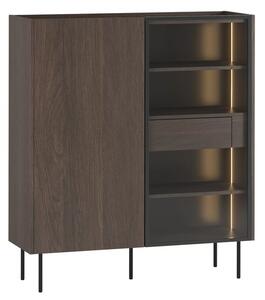 Witryna Dunari 120 cm dwudrzwiowa z ukrytymi szufladami - dąb dunin