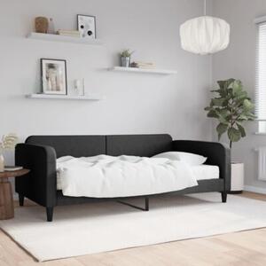 Sofa z materacem do spania, czarna, 100x200 cm, tkanina