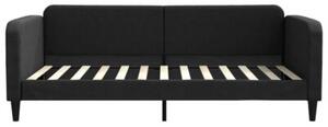Sofa z materacem do spania, czarna, 100x200 cm, tkanina