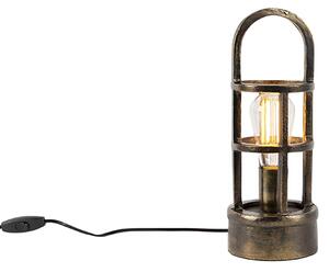 Lampa stołowa art deco brąz 35 cm - Kevie Oswietlenie wewnetrzne
