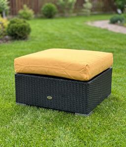 Pufa ogrodowa czarna kwadratowa 70x70x30cm + poduszka outlet